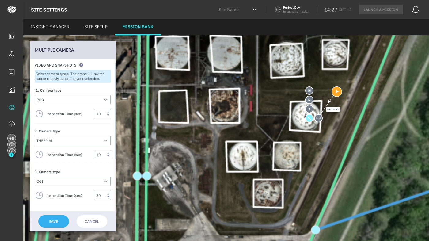 Camera sequence for inspection
